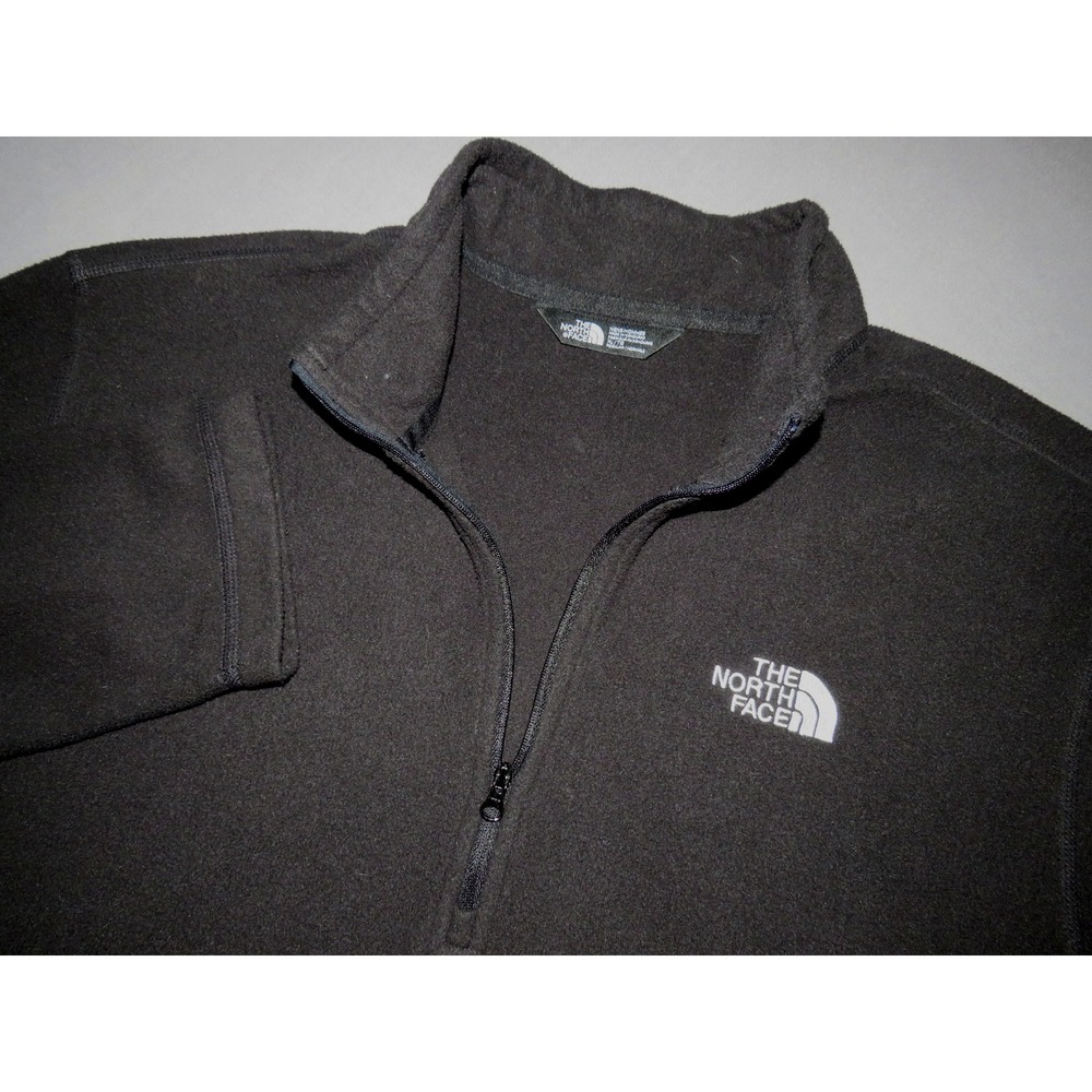 The‎ North Face Black Light Weight Pull Over 1/4 Zip Fleece Jacket Men's XL